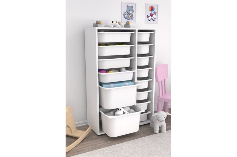 Multifunktionsskab Havor Hvid - Hvid - Opbevaring - Opbevaring til småting - Kurve & kasser