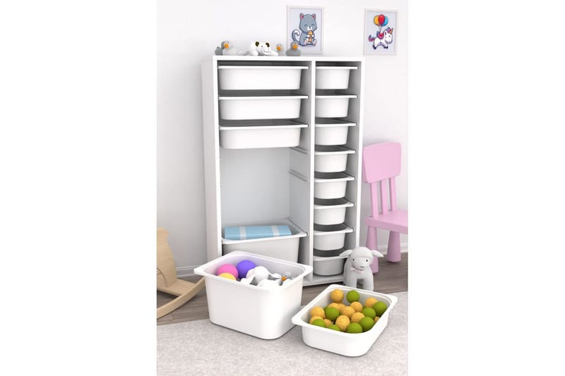 Multifunktionsskab Havor Hvid - Hvid - Opbevaring - Opbevaring til småting - Kurve & kasser