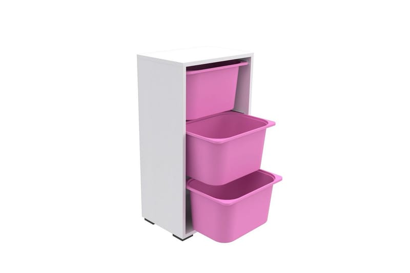 Multifunktionsskab Kelix Hvid / Pink - Hvid / Pink - Opbevaring - Opbevaring til småting - Kurve & kasser