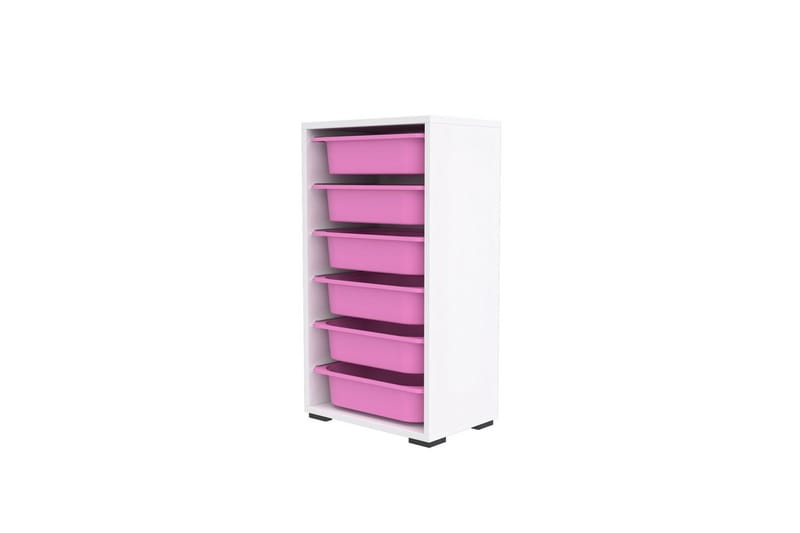 Multifunktionsskab Kelix Hvid / Pink - Hvid / Pink - Opbevaring - Opbevaring til småting - Kurve & kasser