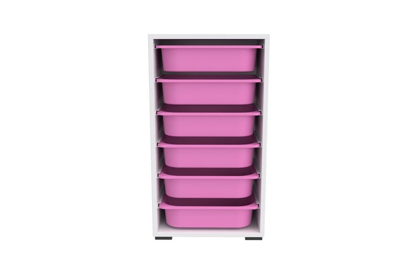 Multifunktionsskab Kelix Hvid / Pink - Hvid / Pink - Opbevaring - Opbevaring til småting - Kurve & kasser