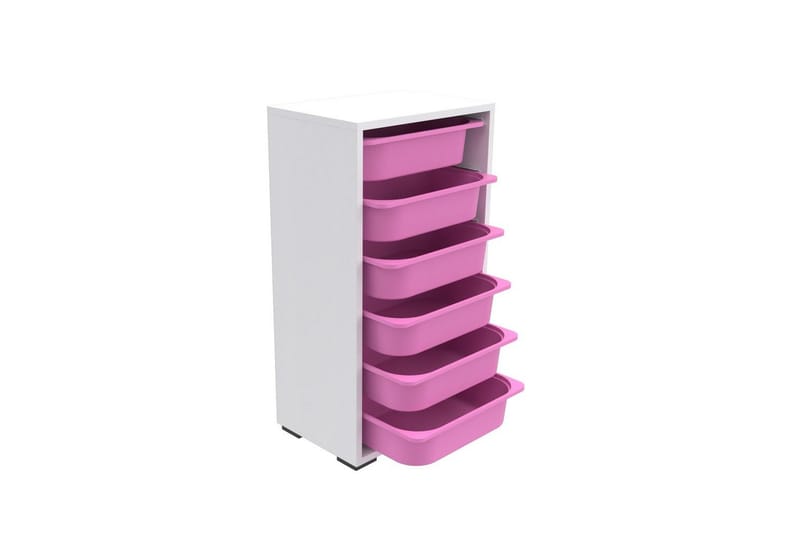 Multifunktionsskab Kelix Hvid / Pink - Hvid / Pink - Opbevaring - Opbevaring til småting - Kurve & kasser
