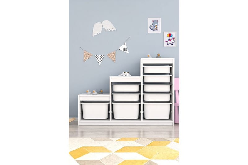 Multifunktionsskab Mobin Hvid - Hvid - Opbevaring - Opbevaring til småting - Kurve & kasser