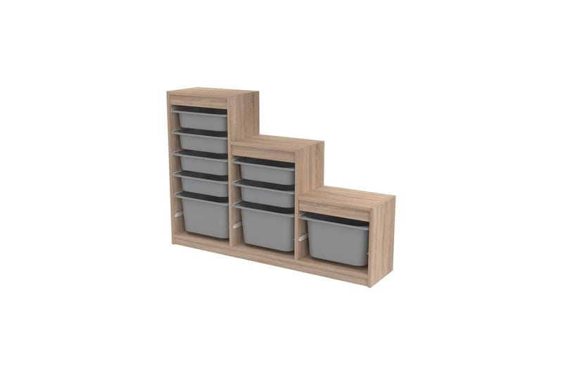 Multifunktionsskab Mobin Sonomo Grå - Sonomo Grå - Opbevaring - Opbevaring til småting - Kurve & kasser