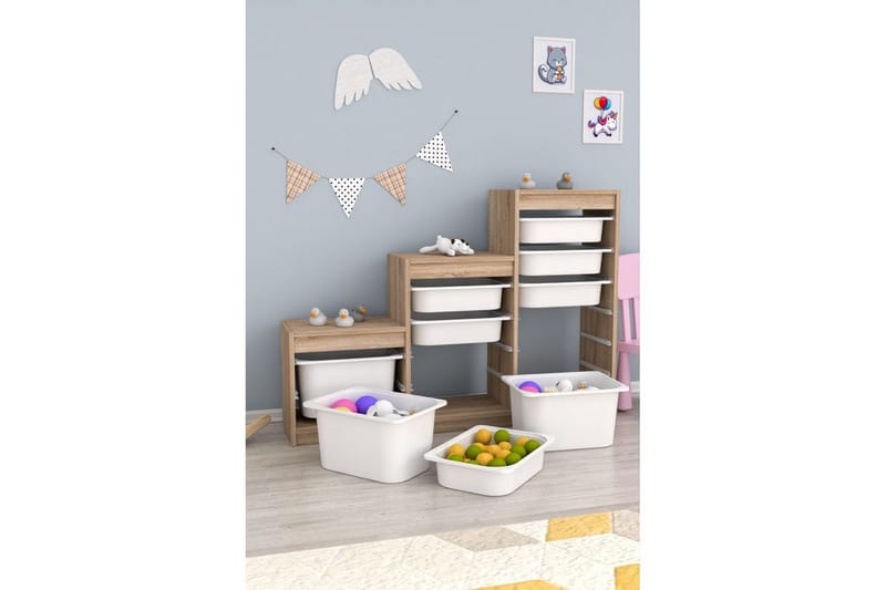 Multifunktionsskab Mobin Sonomo Hvid - Sonomo Hvid - Opbevaring - Opbevaring til småting - Kurve & kasser