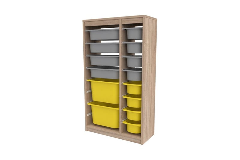 Multifunktionsskab Montana (69 x 112,2 x 29,6 cm) Sonomo Grå / Gul - Sonomo Grå / Gul - Opbevaring - Opbevaring til småting - Kurve & kasser