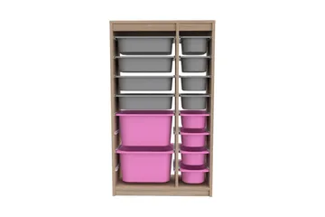 Multifunktionsskab Montana (69 x 112,2 x 29,6 cm) Sonomo Grå / Lyserød