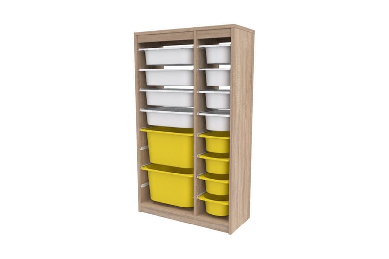 Multifunktionsskab Montana (69 x 112,2 x 29,6 cm) Sonomo Hvid / Gul - Sonomo Hvid / Gul - Opbevaring - Opbevaring til småting - Kurve & kasser