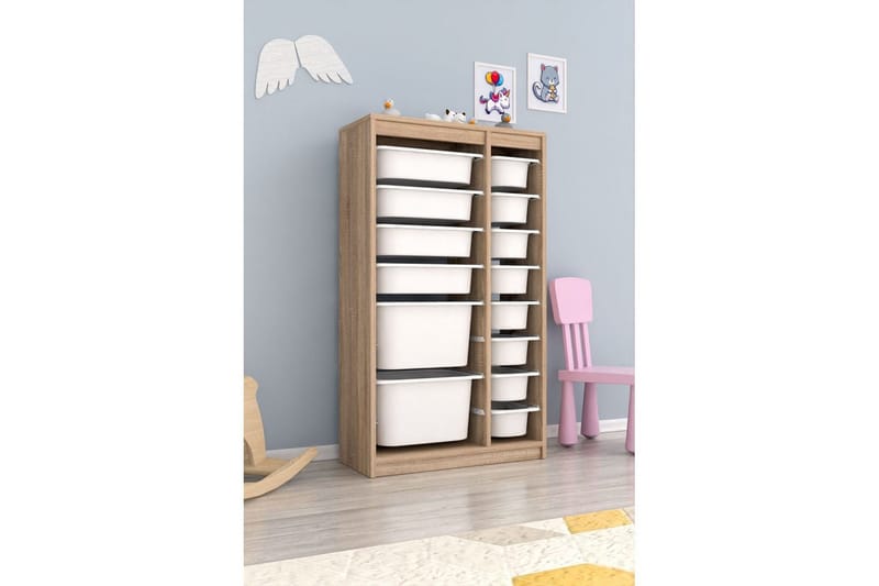 Multifunktionsskab Montana (69 x 112,2 x 29,6 cm) Sonomo Hvid - Sonomo Hvid - Opbevaring - Opbevaring til småting - Kurve & kasser