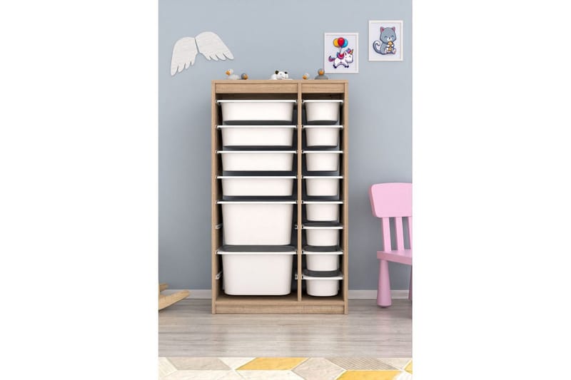 Multifunktionsskab Montana (69 x 112,2 x 29,6 cm) Sonomo Hvid - Sonomo Hvid - Opbevaring - Opbevaring til småting - Kurve & kasser