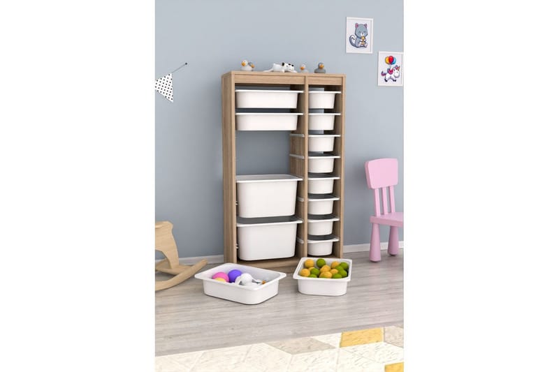 Multifunktionsskab Montana (69 x 112,2 x 29,6 cm) Sonomo Hvid - Sonomo Hvid - Opbevaring - Opbevaring til småting - Kurve & kasser