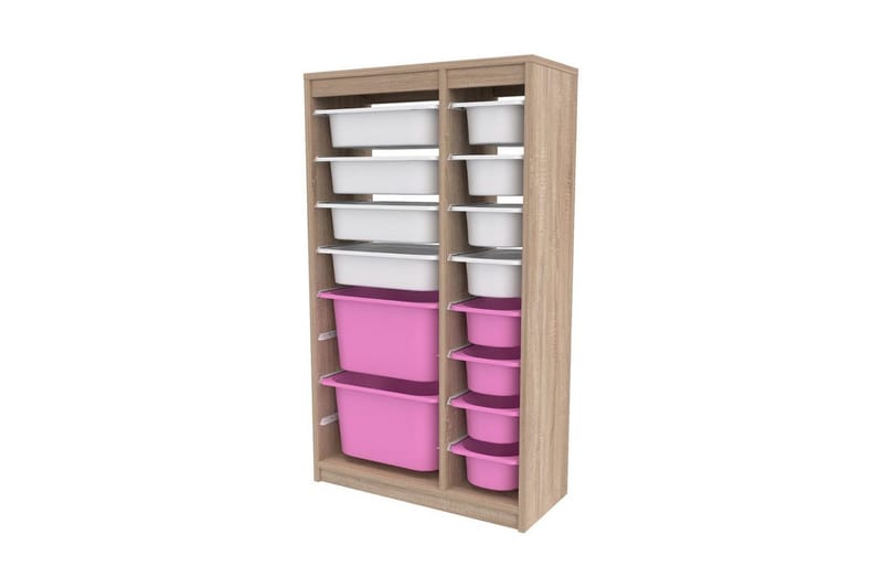 Multifunktionsskab Montana (69 x 112,2 x 29,6 cm) Sonomo Hvid / Pink - Sonomo Hvid / Pink - Opbevaring - Opbevaring til småting - Kurve & kasser