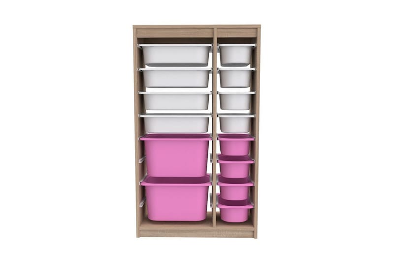 Multifunktionsskab Montana (69 x 112,2 x 29,6 cm) Sonomo Hvid / Pink - Sonomo Hvid / Pink - Opbevaring - Opbevaring til småting - Kurve & kasser