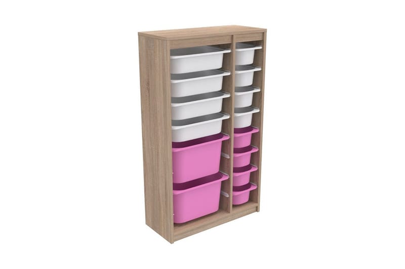 Multifunktionsskab Montana (69 x 112,2 x 29,6 cm) Sonomo Hvid / Pink - Sonomo Hvid / Pink - Opbevaring - Opbevaring til småting - Kurve & kasser