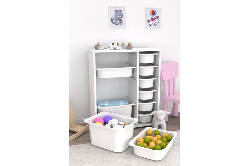 Multifunktionsskab Sosan K6B Hvid - Hvid - Opbevaring - Opbevaring til småting - Kurve & kasser