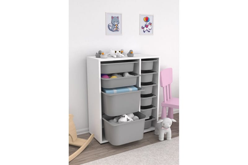 Multifunktionsskab Sosan K6U Grå - Grå - Opbevaring - Opbevaring til småting - Kurve & kasser