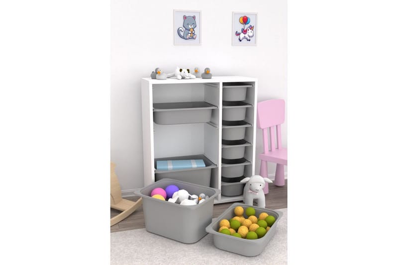 Multifunktionsskab Sosan K6U Grå - Grå - Opbevaring - Opbevaring til småting - Kurve & kasser