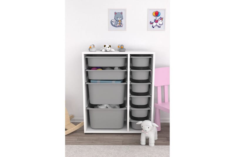 Multifunktionsskab Sosan K6U Grå - Grå - Opbevaring - Opbevaring til småting - Kurve & kasser