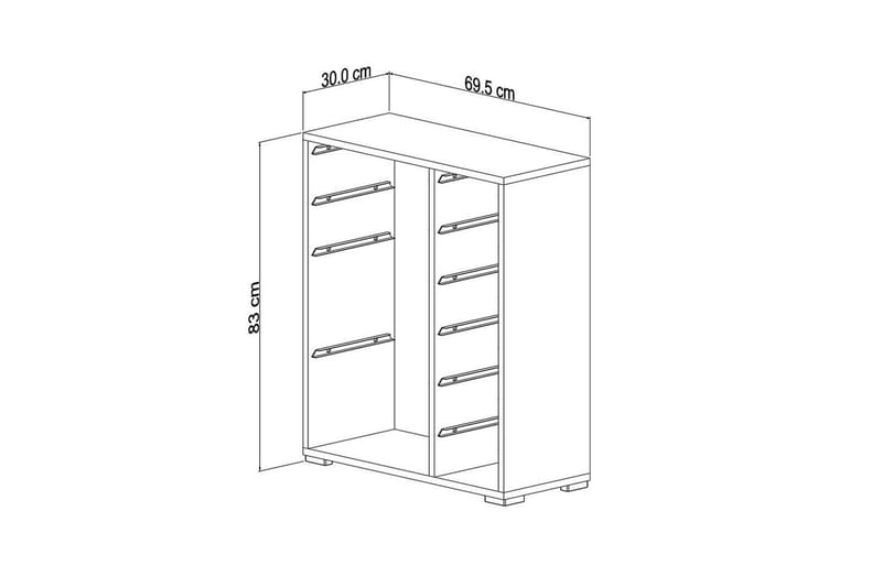 Multifunktionsskab Sosan K6U Hvid / Grå / Blå - Hvid / Grå / Blå - Opbevaring - Opbevaring til småting - Kurve & kasser