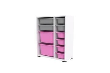 Multifunktionsskab Sosan K6U Hvid / Grå / Pink