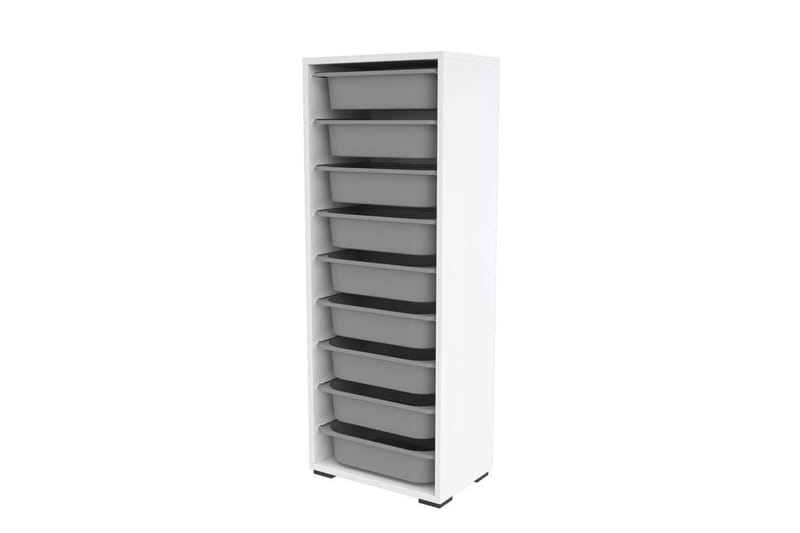 Multifunktionsskab Stribor Hvid / Grå, Hvid / Grå