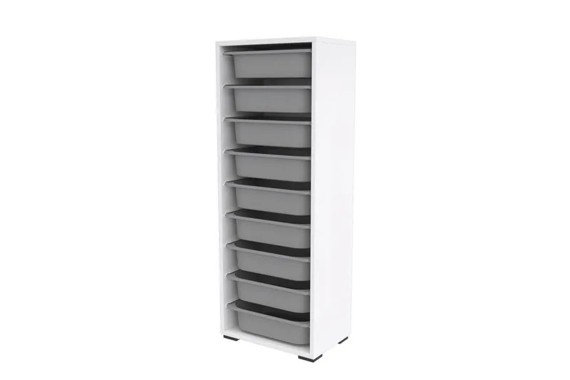 Multifunktionsskab Stribor Hvid / Grå, Hvid / Grå