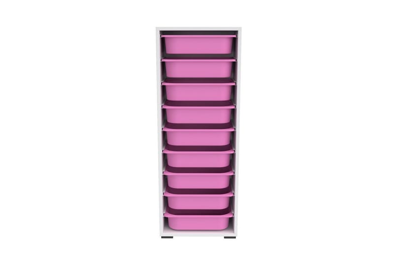 Multifunktionsskab Stribor Hvid / Pink - Hvid / Pink - Opbevaring - Opbevaring til småting - Kurve & kasser