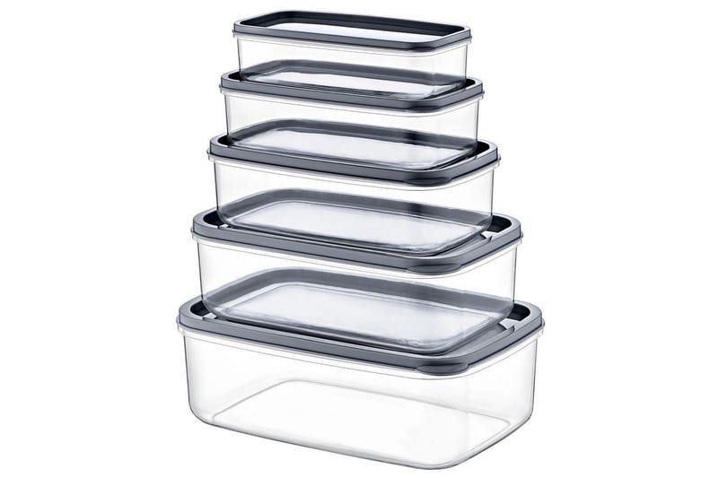 Opbevaringsboks Sæt (10 Dele) Quantis Transparent - Ivory - Opbevaring - Opbevaring til småting - Opbevaringsbøtte - Opbevaringsæske