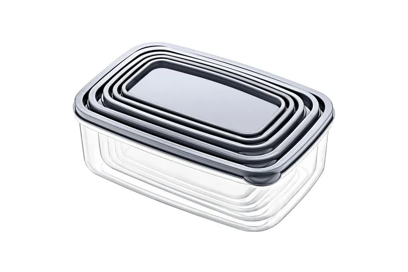 Opbevaringsboks Sæt (10 Dele) Quantis Transparent, Ivory