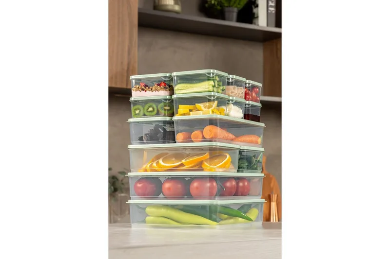 Opbevaringsboks Sæt (18 Dele) Soyam 18 Mint - Mintgrøn - Opbevaring - Opbevaring til småting - Opbevaringsbøtte - Opbevaringsæske