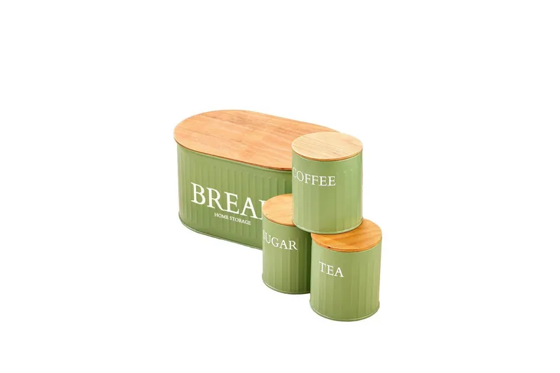 Opbevaringsboks Sæt (4 styks) Selinbridge Grøn - Grøn - Opbevaring - Opbevaring til småting - Opbevaringsbøtte - Opbevaringsæske