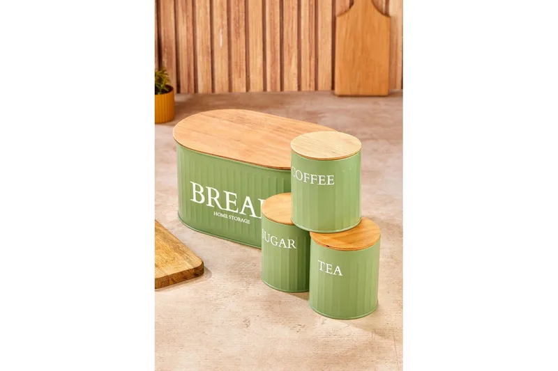 Opbevaringsboks Sæt (4 styks) Selinbridge Grøn - Grøn - Opbevaring - Opbevaring til småting - Opbevaringsbøtte - Opbevaringsæske