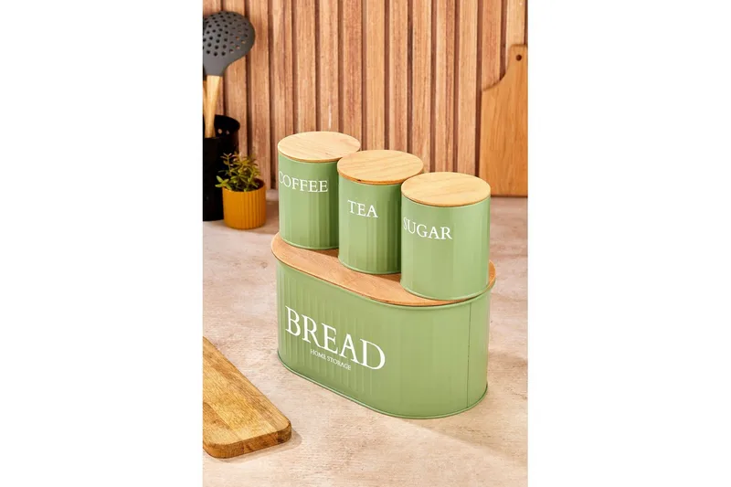 Opbevaringsboks Sæt (4 styks) Selinbridge Grøn - Grøn - Opbevaring - Opbevaring til småting - Opbevaringsbøtte - Opbevaringsæske