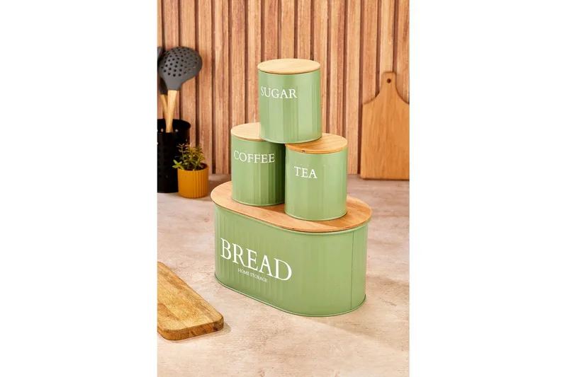 Opbevaringsboks Sæt (4 styks) Selinbridge Grøn - Grøn - Opbevaring - Opbevaring til småting - Opbevaringsbøtte - Opbevaringsæske