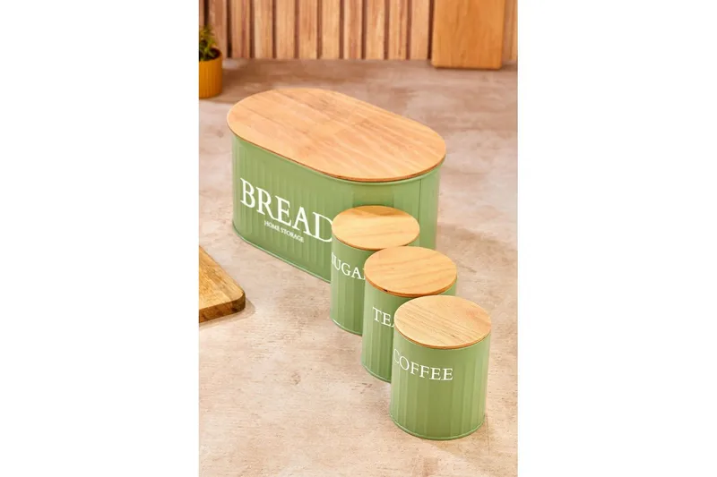 Opbevaringsboks Sæt (4 styks) Selinbridge Grøn - Grøn - Opbevaring - Opbevaring til småting - Opbevaringsbøtte - Opbevaringsæske