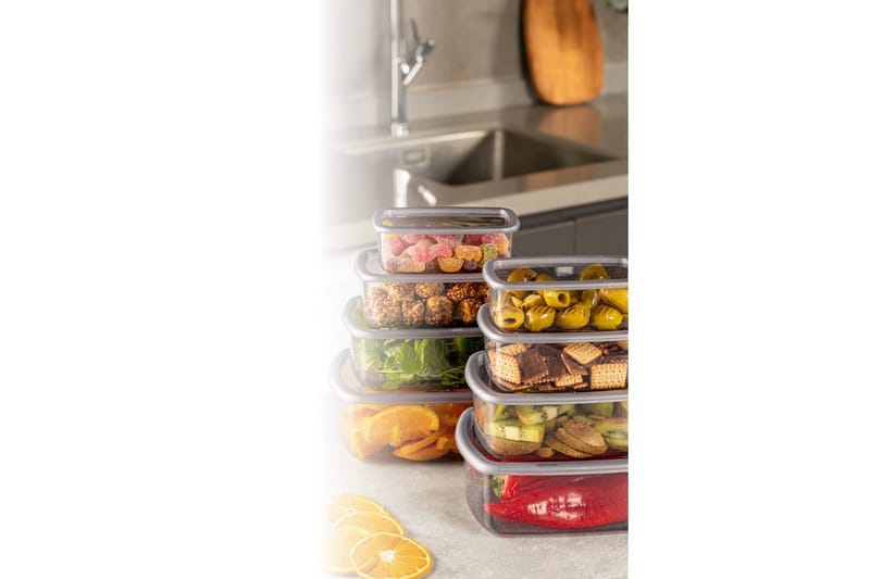 Opbevaringsboks Sæt (8 styks) Rasalas8 Antracit - Mørkegrå - Opbevaring - Opbevaring til småting - Kurve & kasser