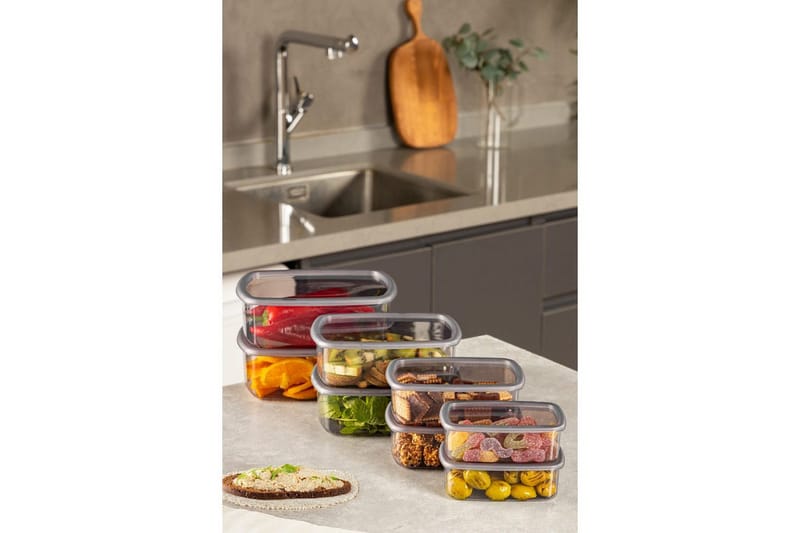 Opbevaringsboks Sæt (8 styks) Rasalas8 Antracit - Mørkegrå - Opbevaring - Opbevaring til småting - Kurve & kasser