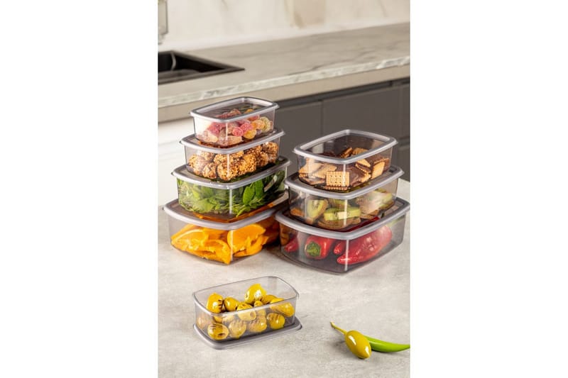 Opbevaringsboks Sæt (8 styks) Rasalas8 Antracit - Mørkegrå - Opbevaring - Opbevaring til småting - Kurve & kasser