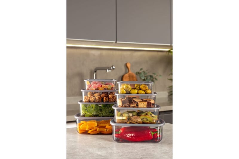 Opbevaringsboks Sæt (8 styks) Rasalas8 Antracit, Mørkegrå