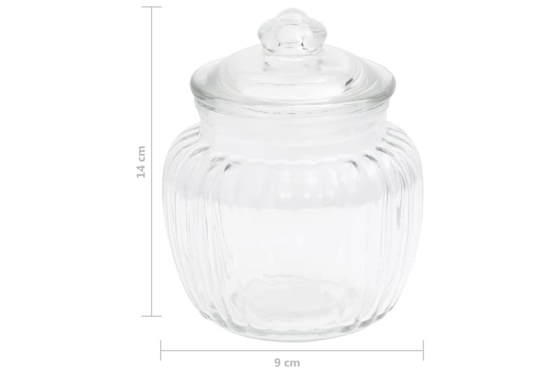 opbevaringsglas 6 stk. 500 ml glas - gennemsigtig - Opbevaringsbøtte - Opbevaring til småting - Dåser & syltetøjsglas