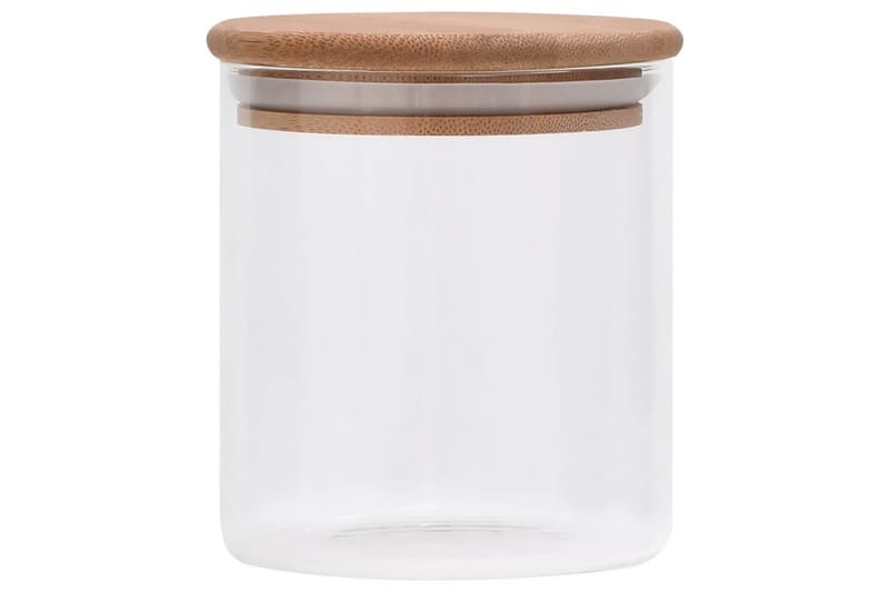 opbevaringsglas med bambuslåg 6 stk. 600 ml - gennemsigtig - Opbevaring - Opbevaring til småting - Opbevaringsbøtte