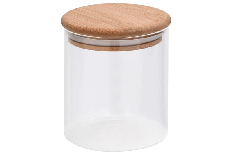opbevaringsglas med bambuslåg 6 stk. 600 ml - gennemsigtig - Opbevaring - Opbevaring til småting - Opbevaringsbøtte