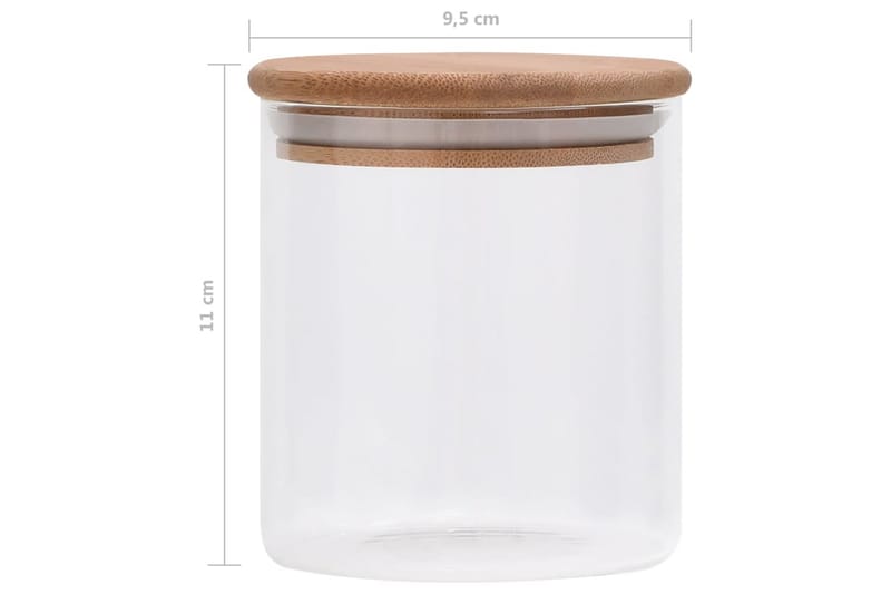 opbevaringsglas med bambuslåg 6 stk. 600 ml - gennemsigtig - Opbevaring - Opbevaring til småting - Opbevaringsbøtte