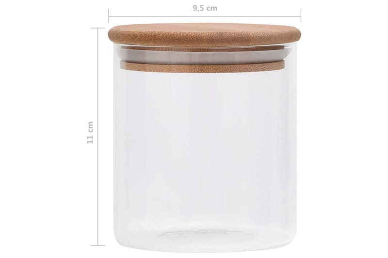 opbevaringsglas med bambuslåg 6 stk. 600 ml - gennemsigtig - Opbevaringsbøtte - Opbevaring til småting - Dåser & syltetøjsglas
