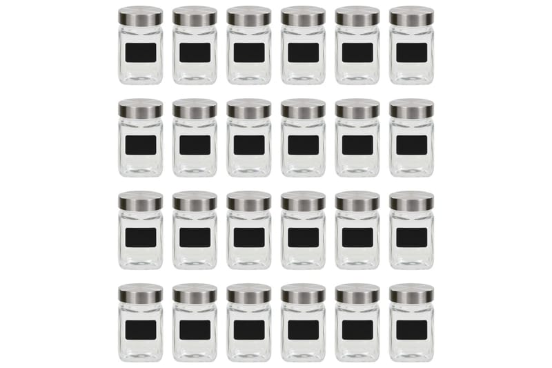 Opbevaringsglas Med Etiket 24 Stk. 300 Ml - gennemsigtig - Opbevaringsbøtte - Opbevaring til småting - Dåser & syltetøjsglas