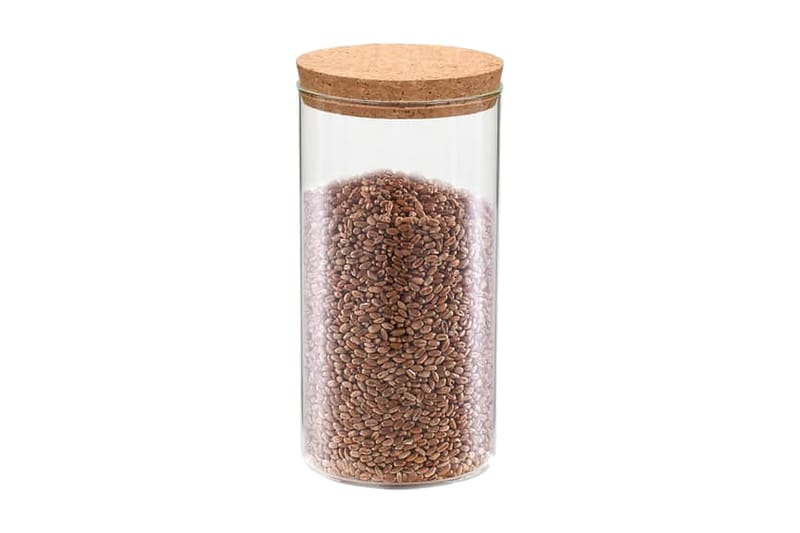 Opbevaringsglas Med Korklåg 6 Stk. 1100 Ml - gennemsigtig - Opbevaring - Opbevaring til småting - Opbevaringsbøtte