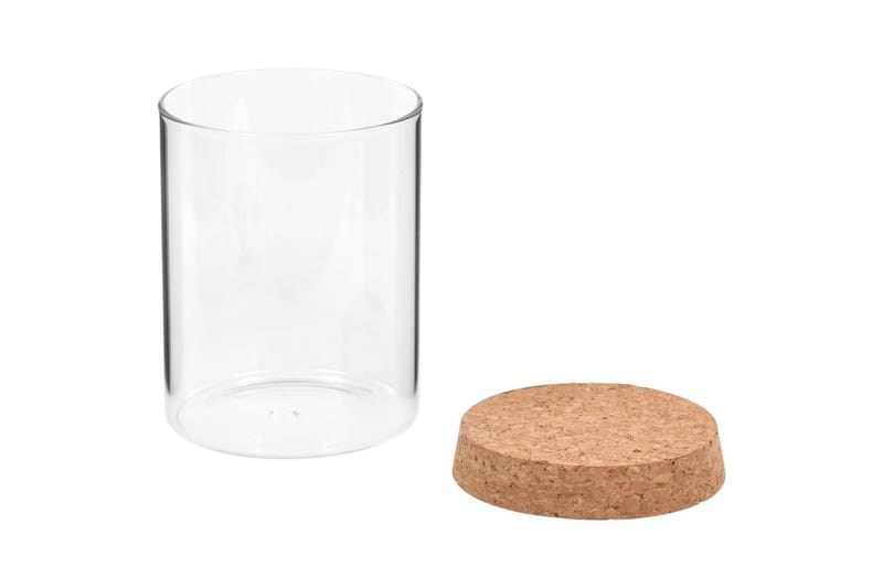 Opbevaringsglas Med Korklåg 6 Stk. 650 Ml - gennemsigtig - Opbevaring - Opbevaring til småting - Opbevaringsbøtte