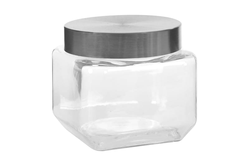 Opbevaringsglas Med Sølvfarvet Låg 6 Stk. 800 Ml - gennemsigtig - Opbevaringsbøtte - Opbevaring til småting - Dåser & syltetøjsglas