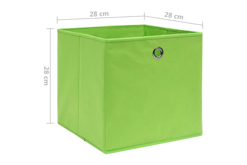 Opbevaringskasser 10 stk. 28x28x28 cm uvævet stof grøn - Grøn - Opbevaring - Opbevaring til småting - Kurve & kasser