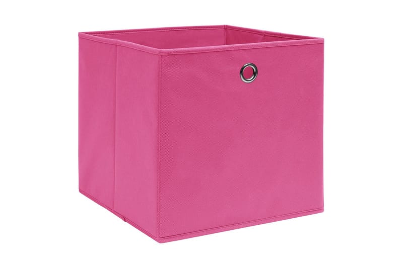 Opbevaringskasser 10 stk. 28x28x28 cm uvævet stof lyserød - Lyserød - Kurve & kasser